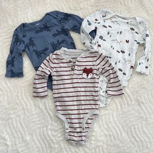 Carters 0-3m Long Sleeve Onesie Fox Outdoors Camping